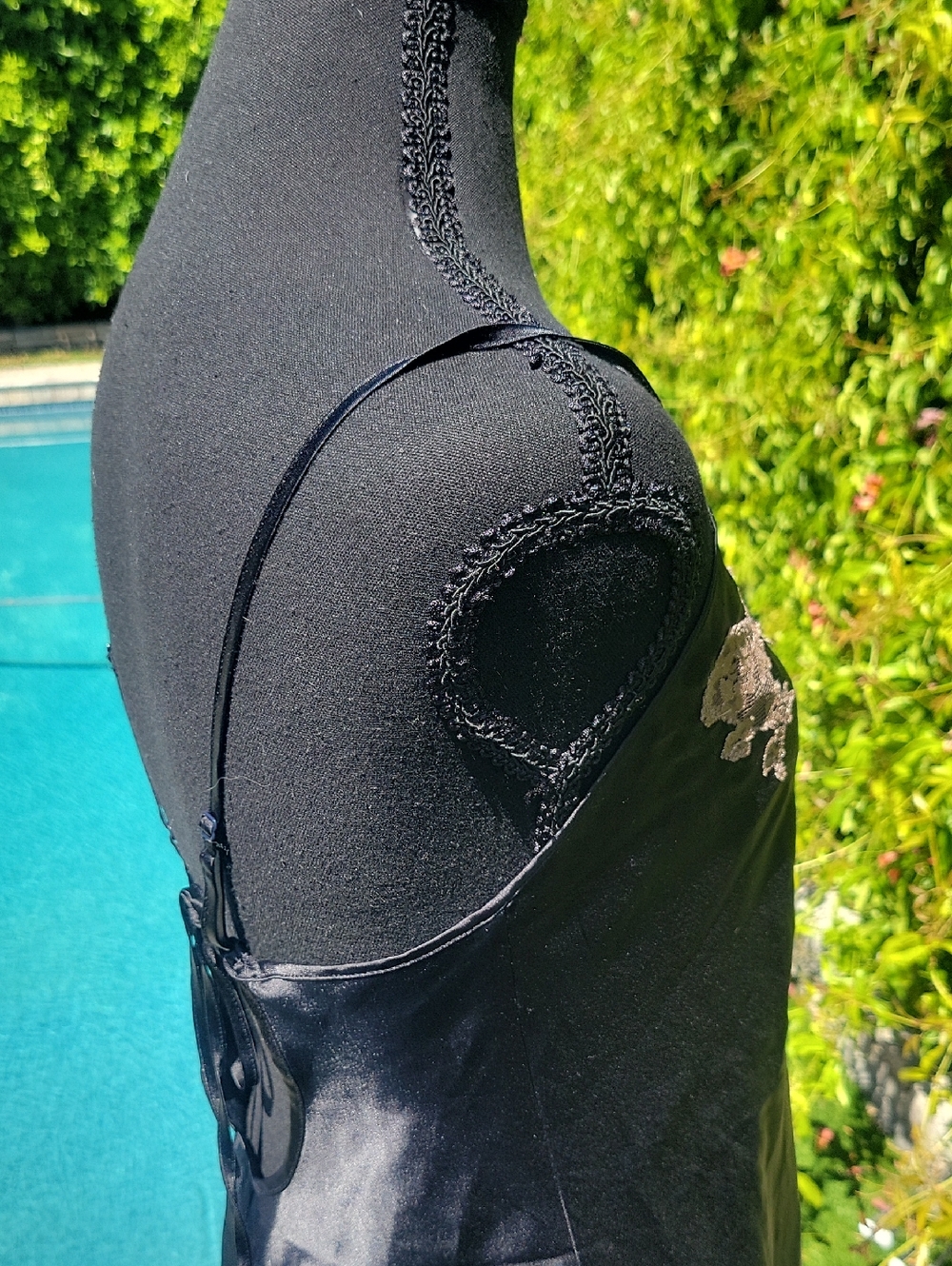 Victoria's Secret Black Slip Dress Lingerie With Lace Trim M - Picture 9 of 15